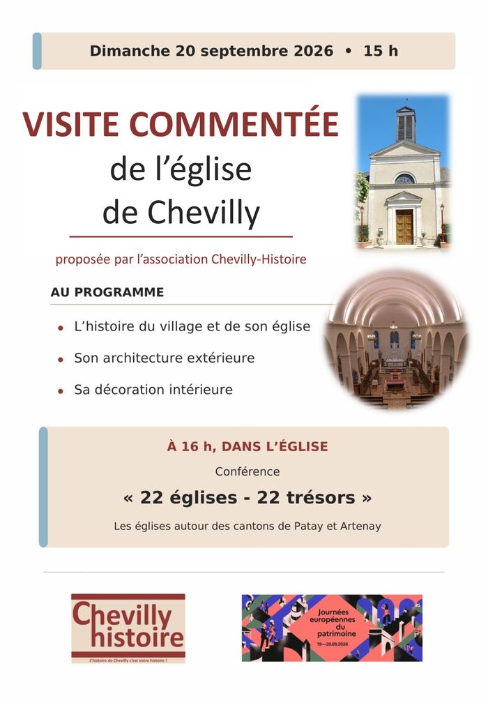 Visite commentée de l’église Saint-Germain de Chevilly, Association Chevilly-Histoire, Chevilly