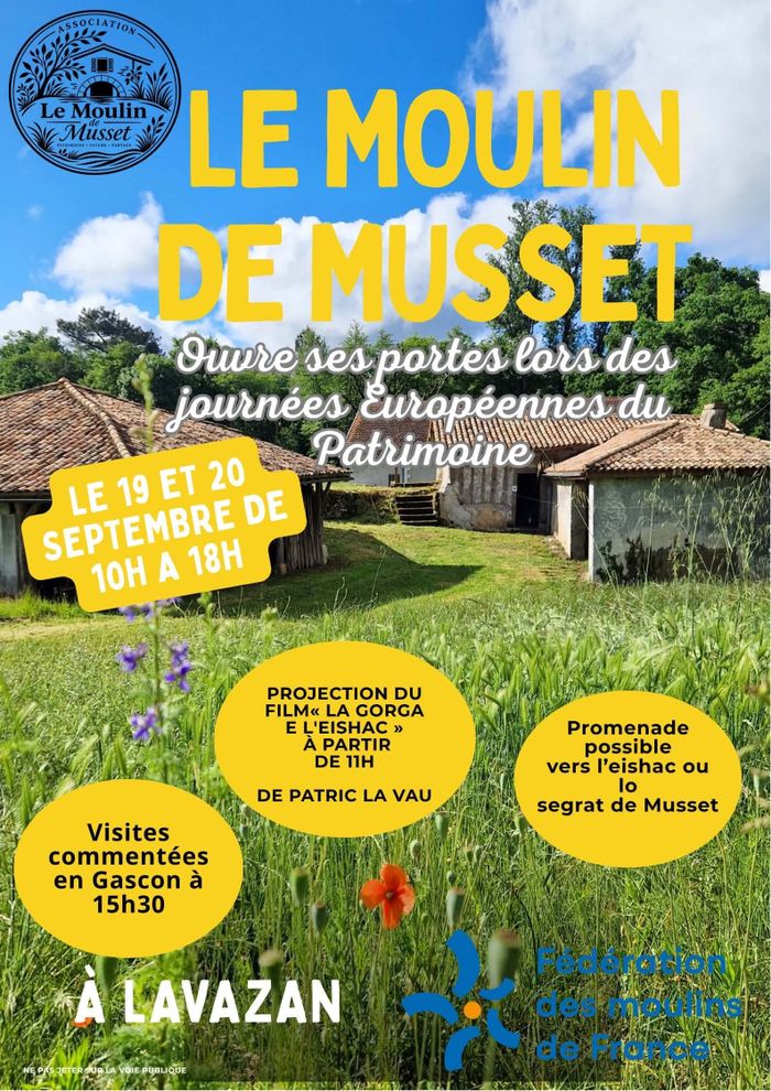 Visite commentée du moulin de Musset, Moulin de Musset, Lerm-et-Musset