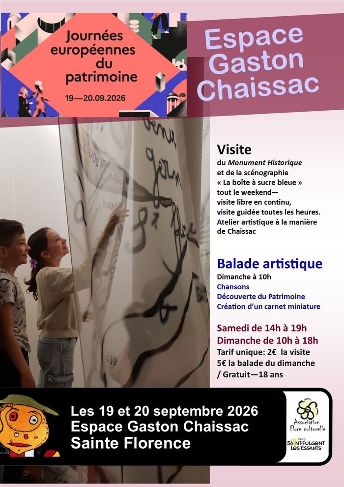 Visite de la « La boîte à sucre bleue », Espace Gaston Chaissac – Sainte Florence, Essarts en Bocage