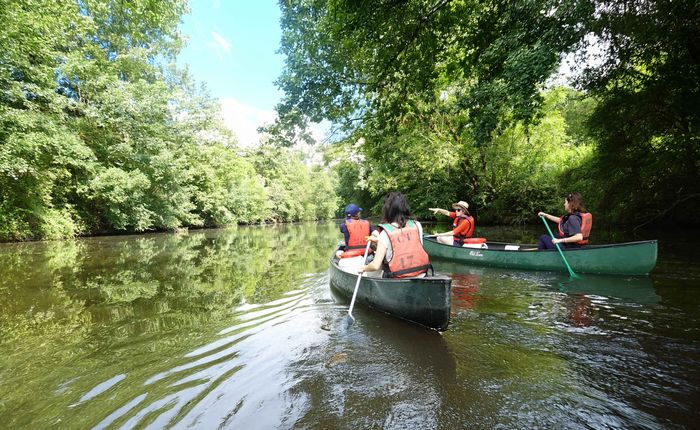 Visite de la Maine en canoë, Base de loisirs de Pont Caffino, Château-Thébaud