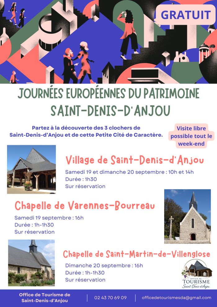 Visite des 3 clochers de Saint-Denis-d’Anjou, Église Saint-Denis, Saint-Denis-d’Anjou