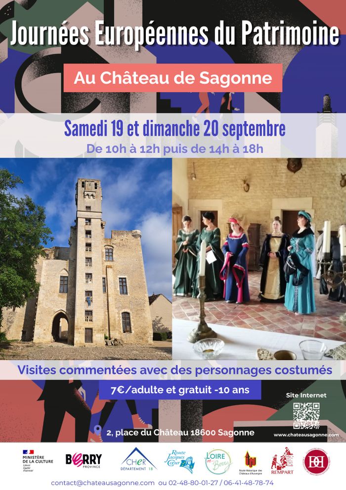 Visite guidée avec des personnages en costume, Château de Sagonne – Jules Hardouin Mansart, Sagonne