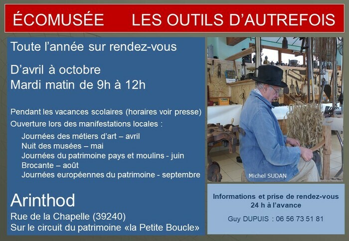Visite guidée de l’écomusée des Outils d’autrefois, Écomusée des Outils d’autrefois, Arinthod