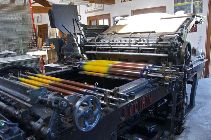 Visite guidée d’une imprimerie d’art traditionnelle, La Métairie Bruyère, centre d’art graphique, Parly
