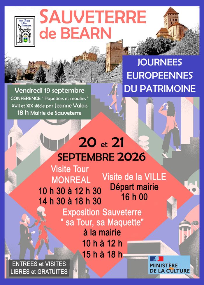 Visite guidée et commentée de la ville, Mairie, Sauveterre-de-Béarn