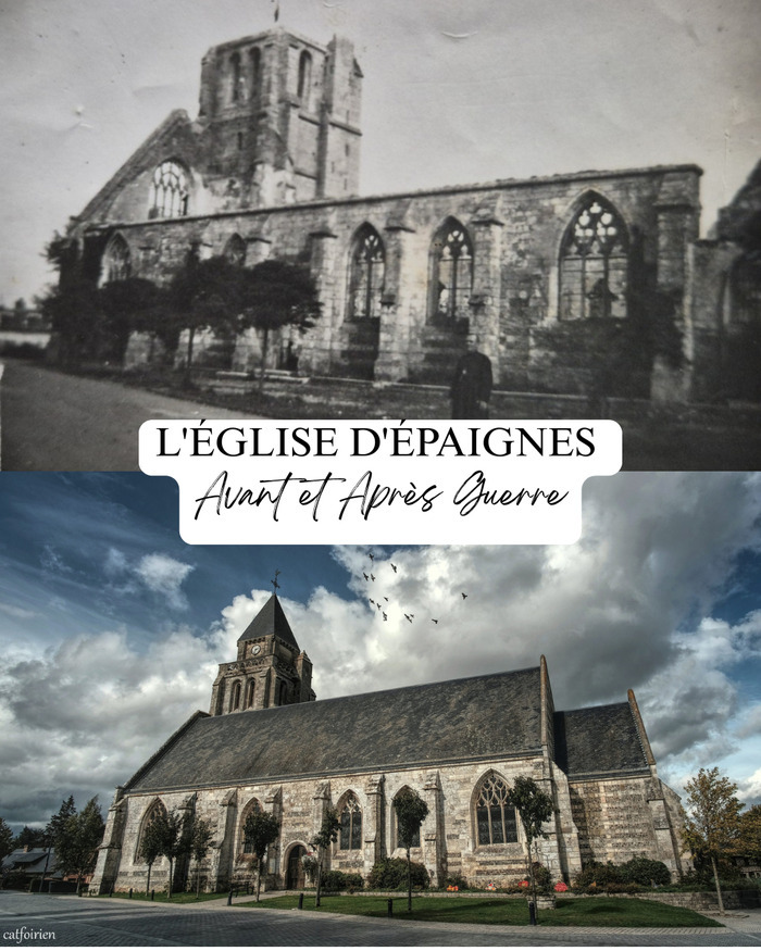 Visite guidée : l’église d’Épaignes avant et après-guerre, Église Saint-Antonin, Épaignes