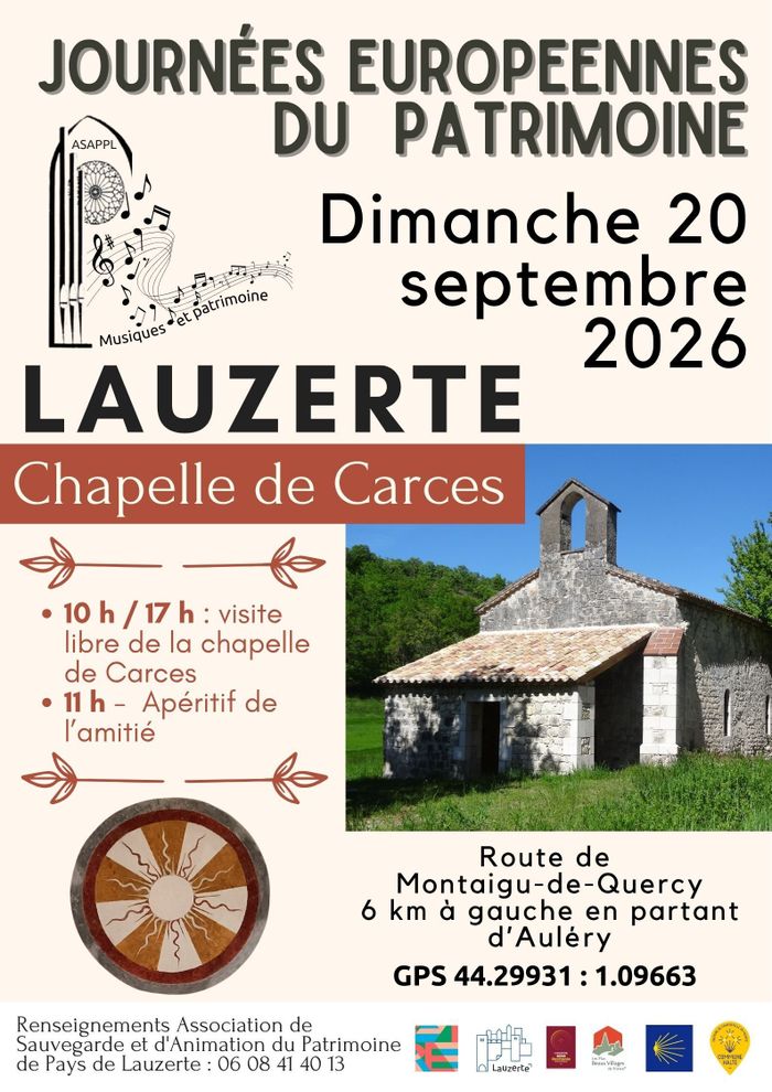 Visite libre de la chapelle restaurée, Chapelle de Carces, Lauzerte