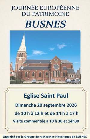 Visite libre de l’Église de Busnes, Eglise Saint Paul à Busnes, Busnes