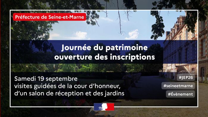 Visites guidées des jardins, d’un salon de réception et de la cour d’honneur de la préfecture de Seine-et-Marne, Préfecture de Seine-et-Marne, Melun