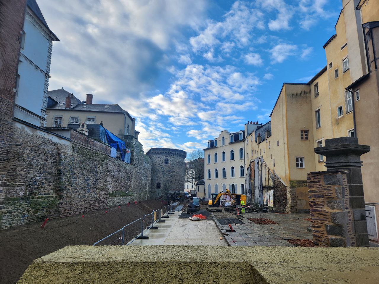 Promenade des remparts à Rennes : vue des remparts